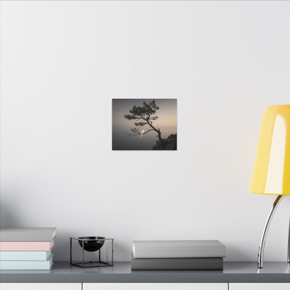 Dawn Pine Tree Canvas Art - Dark Japandi Datsuzoku