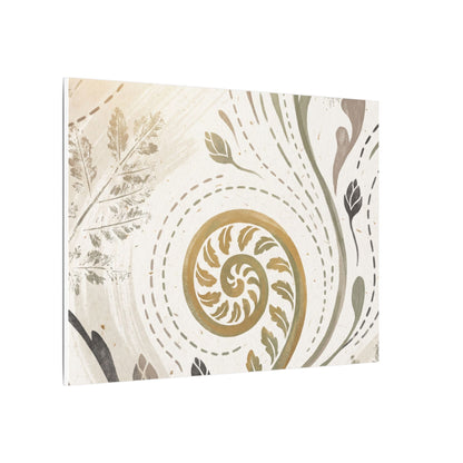 Japandi Fern Unfurling in Golden Hour | Japanese Pattern Canvas Art
