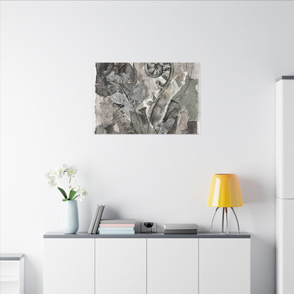 Japandi Fern Unfurling in Overcast | Texture Canvas Art