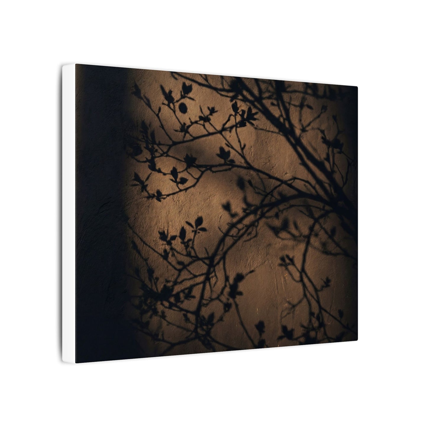 Dark Japandi Shadow Play in Golden Hour | Shadow Zen Canvas Art