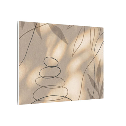River Stones Minimal Line Canvas Art | Earthy Japandi Art