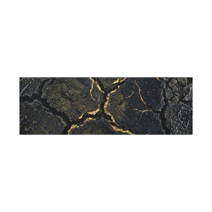 Overcast Cracked Earth Canvas Art - Dark Japandi Ma