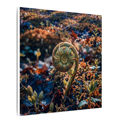 Kintsugi Fern Unfurling in Dappled | Gold Vein Canvas Art