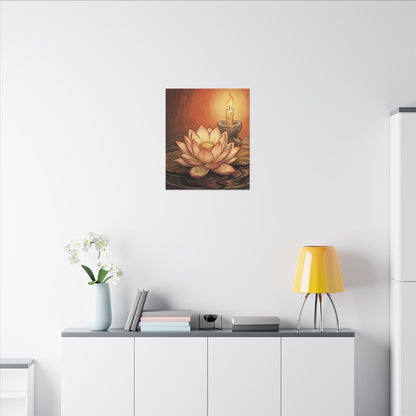 Lotus Flower Summer Canvas Art | Zen Contemplative Design