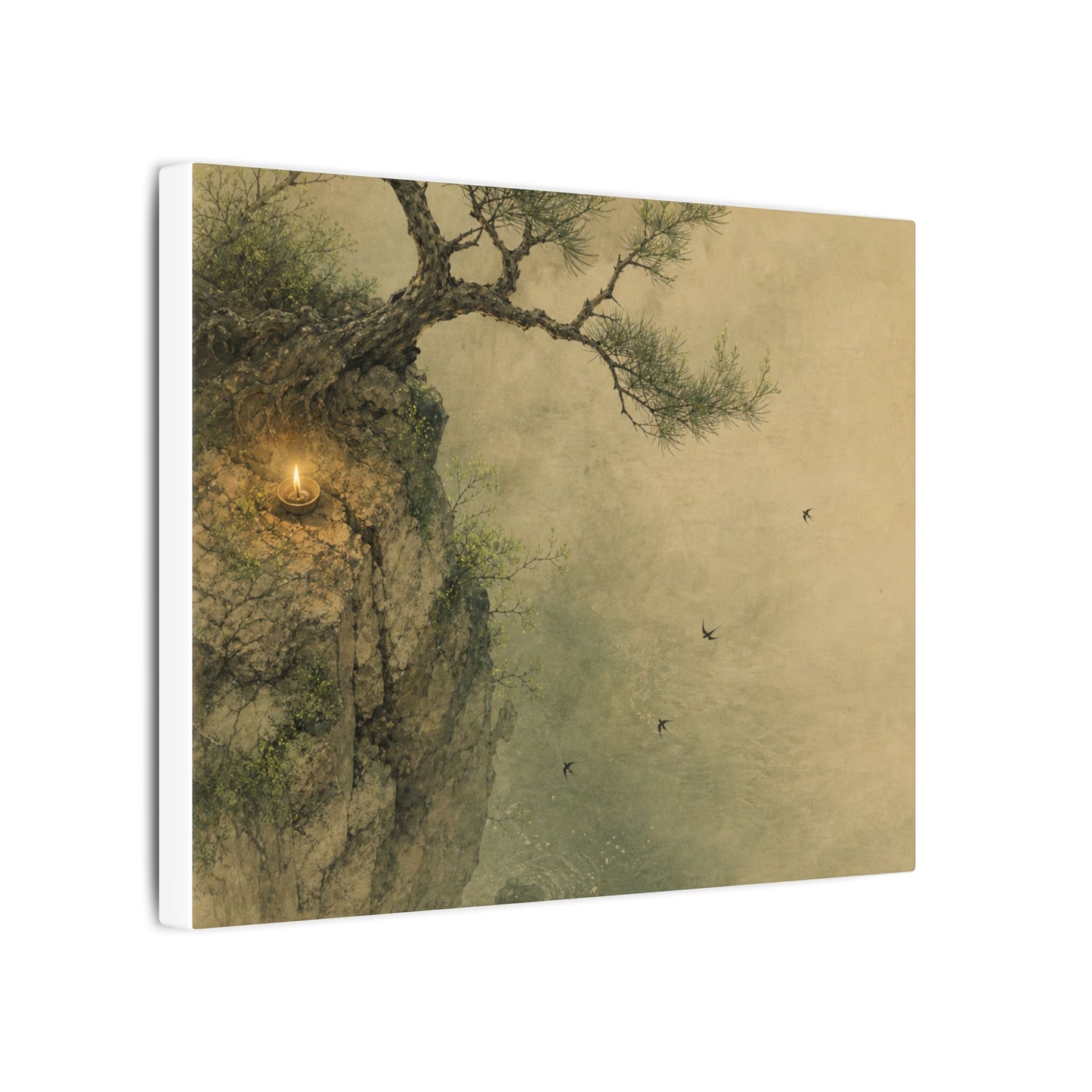 Spring Pine Tree Minimal Line Canvas Art | Earthy Decor