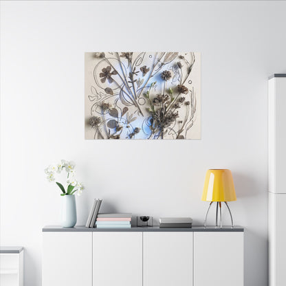 Dried Flowers Minimal Line Canvas Art | Elegant Japandi Art