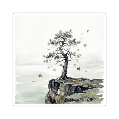 Pine Tree Sticker | Autumn Japandi Watercolor Art