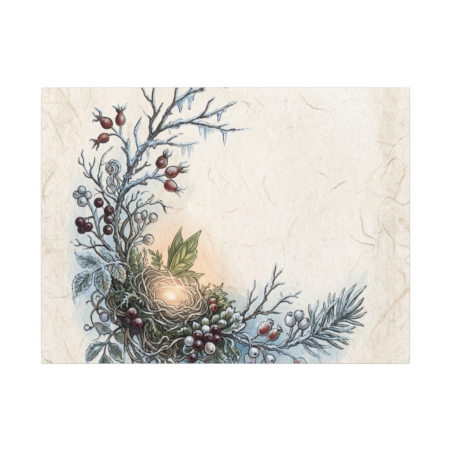 Winter Shoji Screen Forest Whimsy Canvas Art | Enchanting Decor