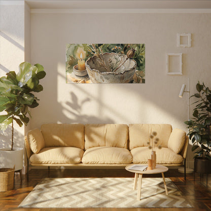 Ceramic Bowl Summer Canvas Art | Japandi Elegant Design