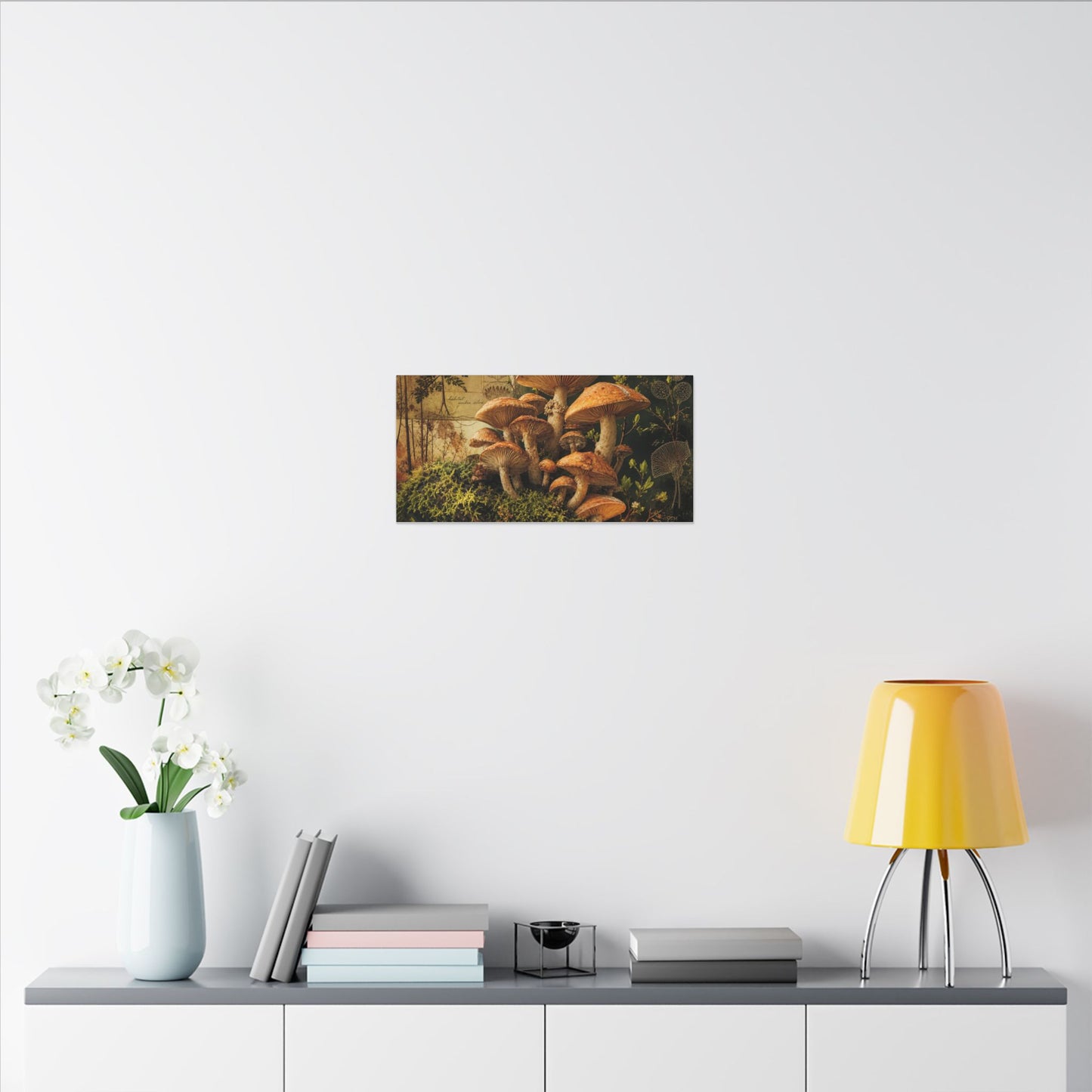 Spring Wild Mushrooms Herbarium Canvas Art | Earthy Decor