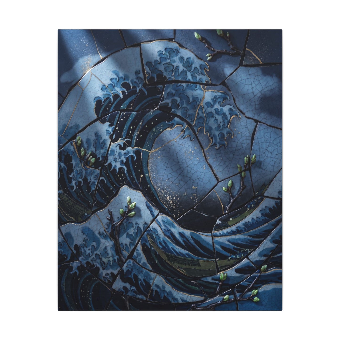 Ocean Wave Spring Canvas Art | Kintsugi Artful Design