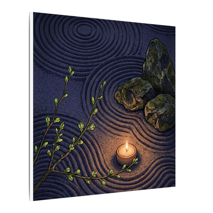 Mono No Aware Rock Garden Canvas Art - Zen Ukiyo E Inspired