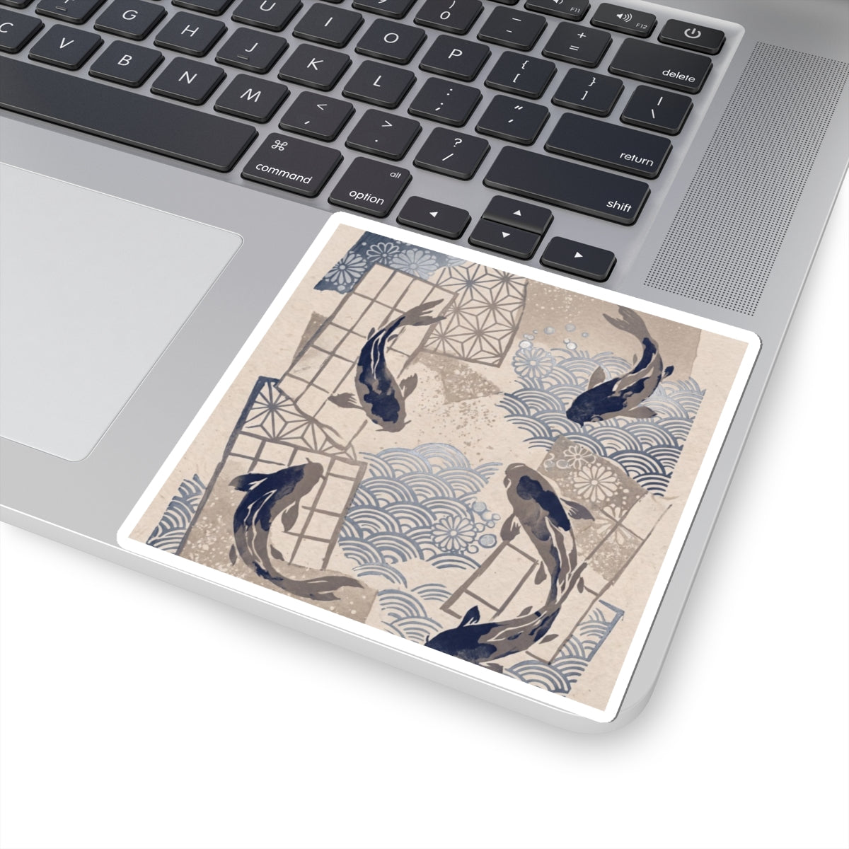 Koi Pond Sticker | Winter Japandi Japanese Pattern Art