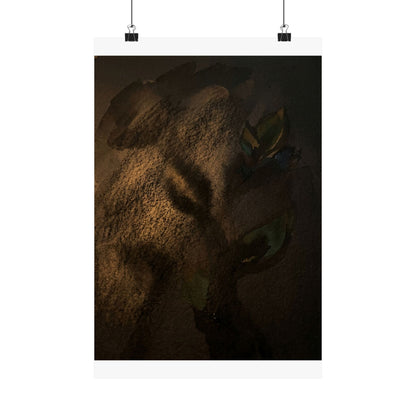 Shadow Play Spring Wall Art Print | Dark Japandi Sophisticated Design