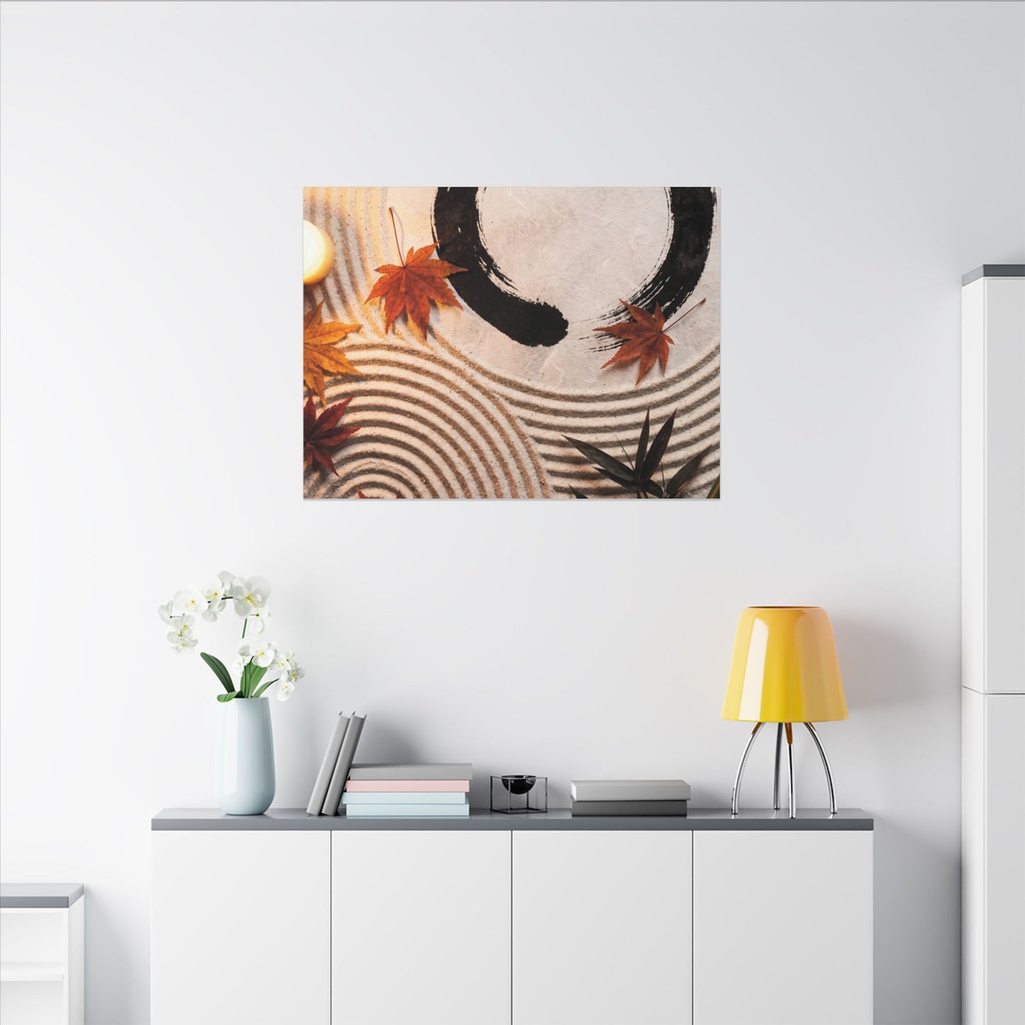 Tranquil Rock Garden Canvas Art - Enso Zen