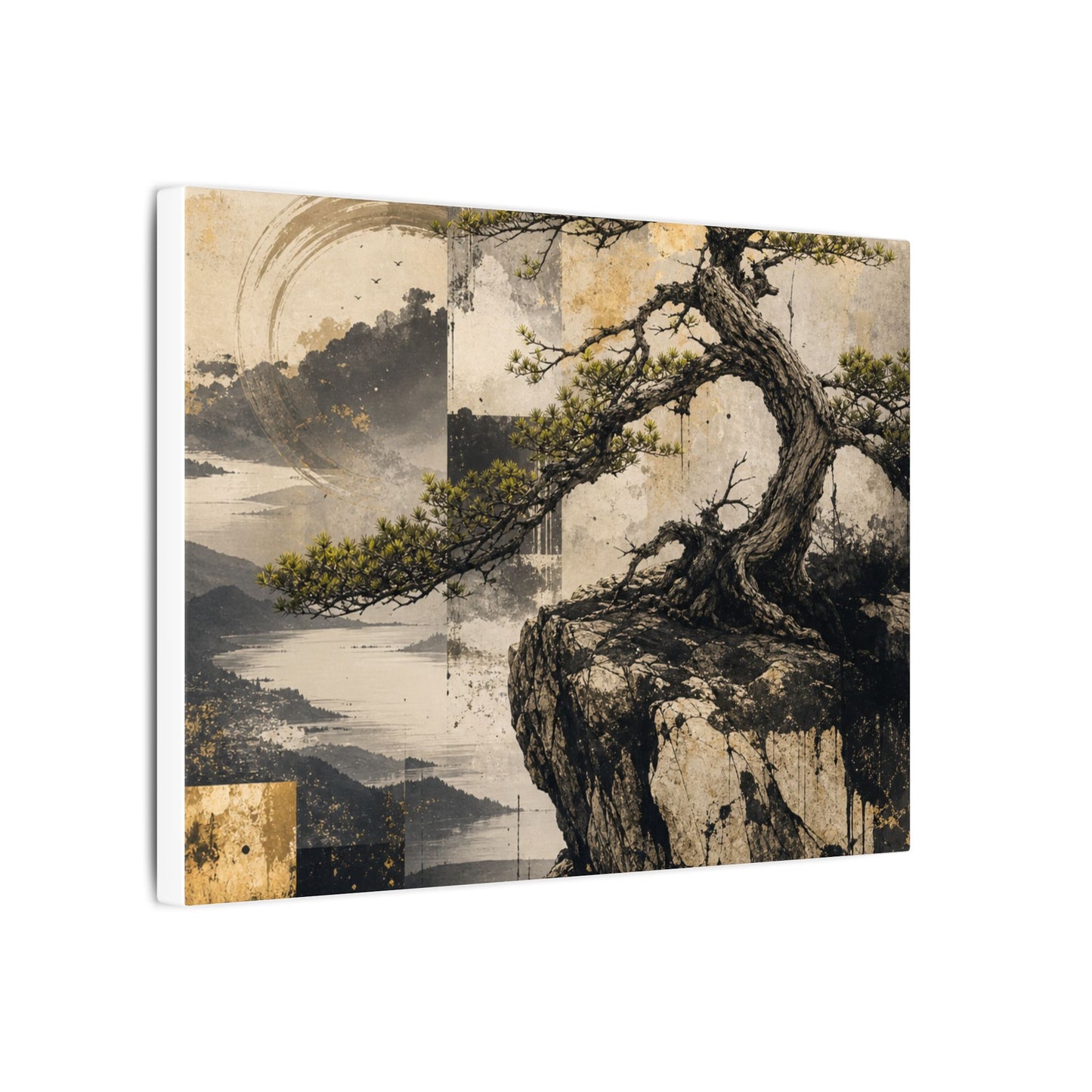 Golden Hour Pine Tree Canvas Art - Japandi Datsuzoku