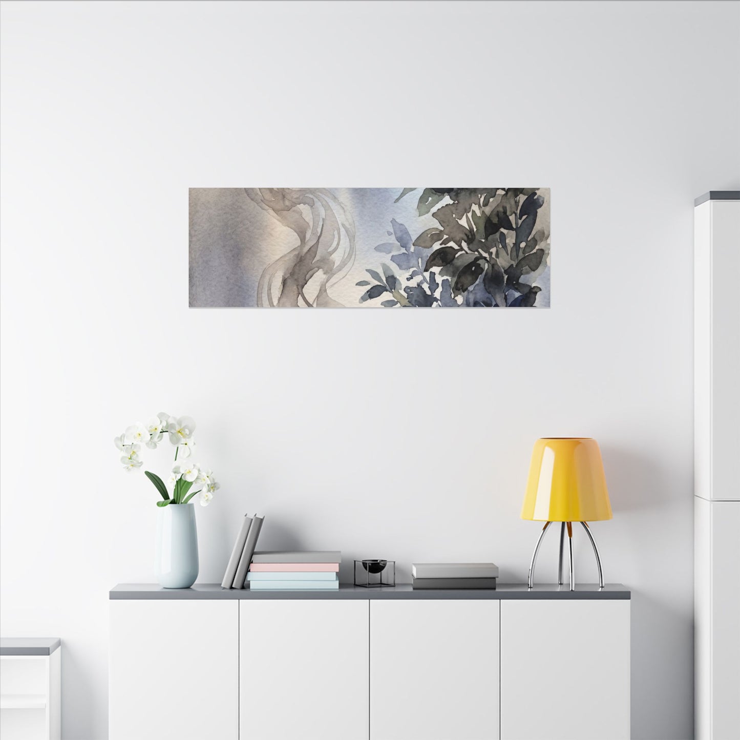 Incense Smoke Summer Canvas Art | Japandi Cozy Design