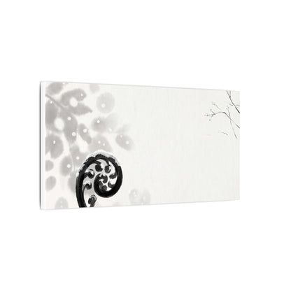 Winter Fern Unfurling Ukiyo E Inspired Canvas Art | Peaceful Decor