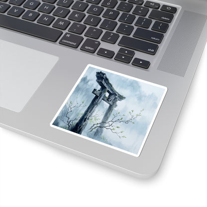 Torii Gate Spring Sticker | Zen Peaceful Design Art Print
