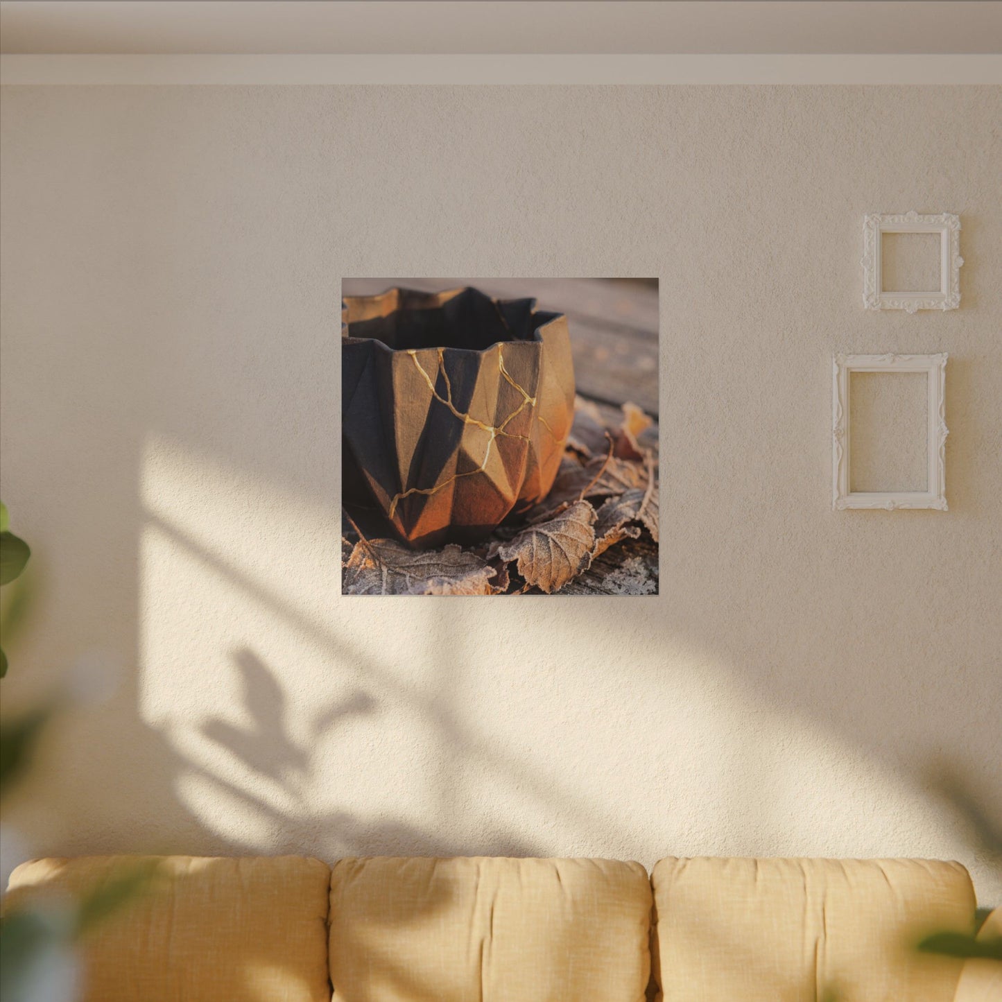 Paper Fold Gold Repair Canvas Art | Philosophical Kintsugi Art