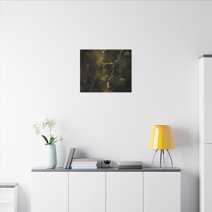 Shibui Cracked Earth Canvas Art - Dark Japandi Dark Texture