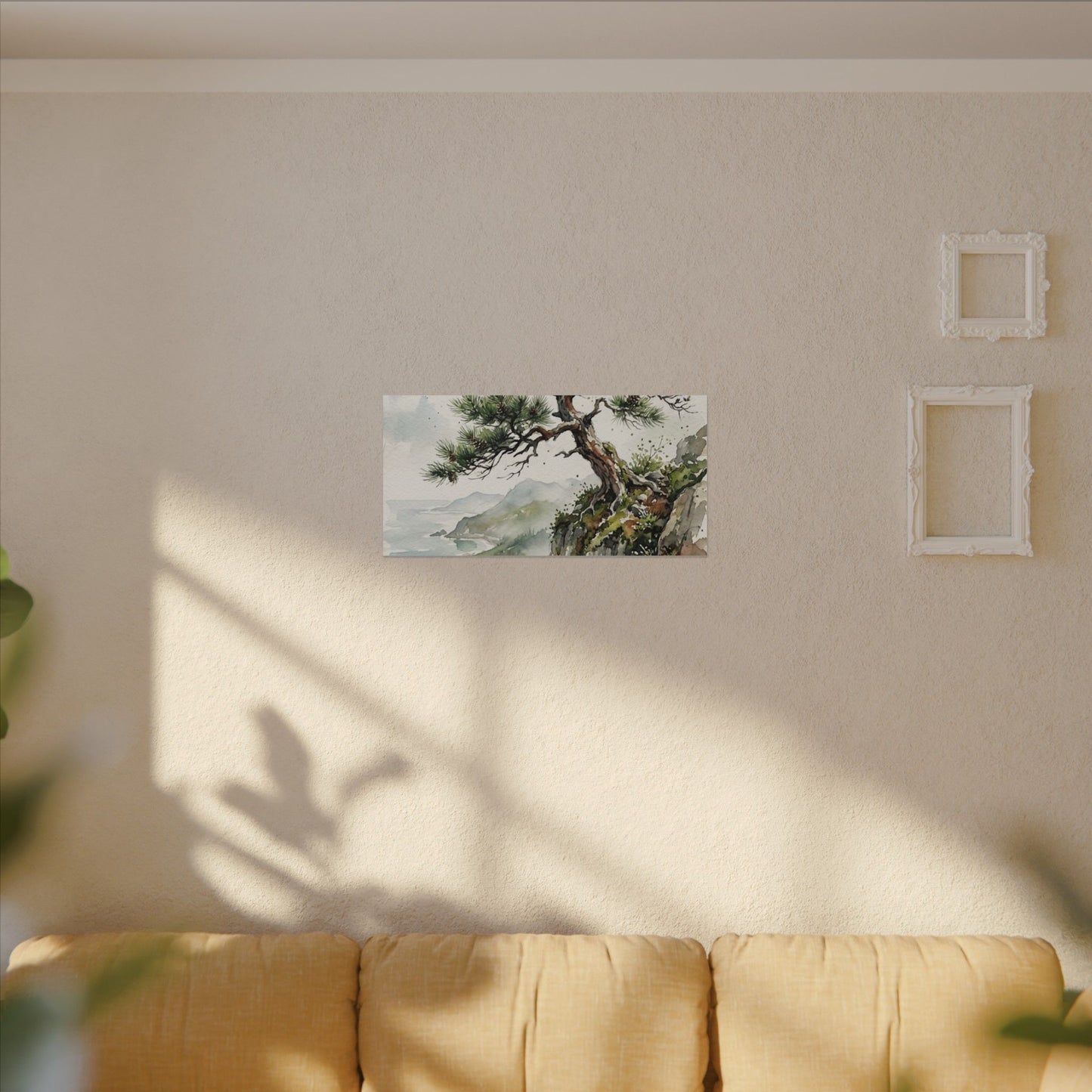 Pine Tree Spring Canvas Art | Japandi Neutral Design