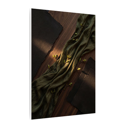 Silk Drape Canvas Art | Spring Dark Japandi Dark Texture Art