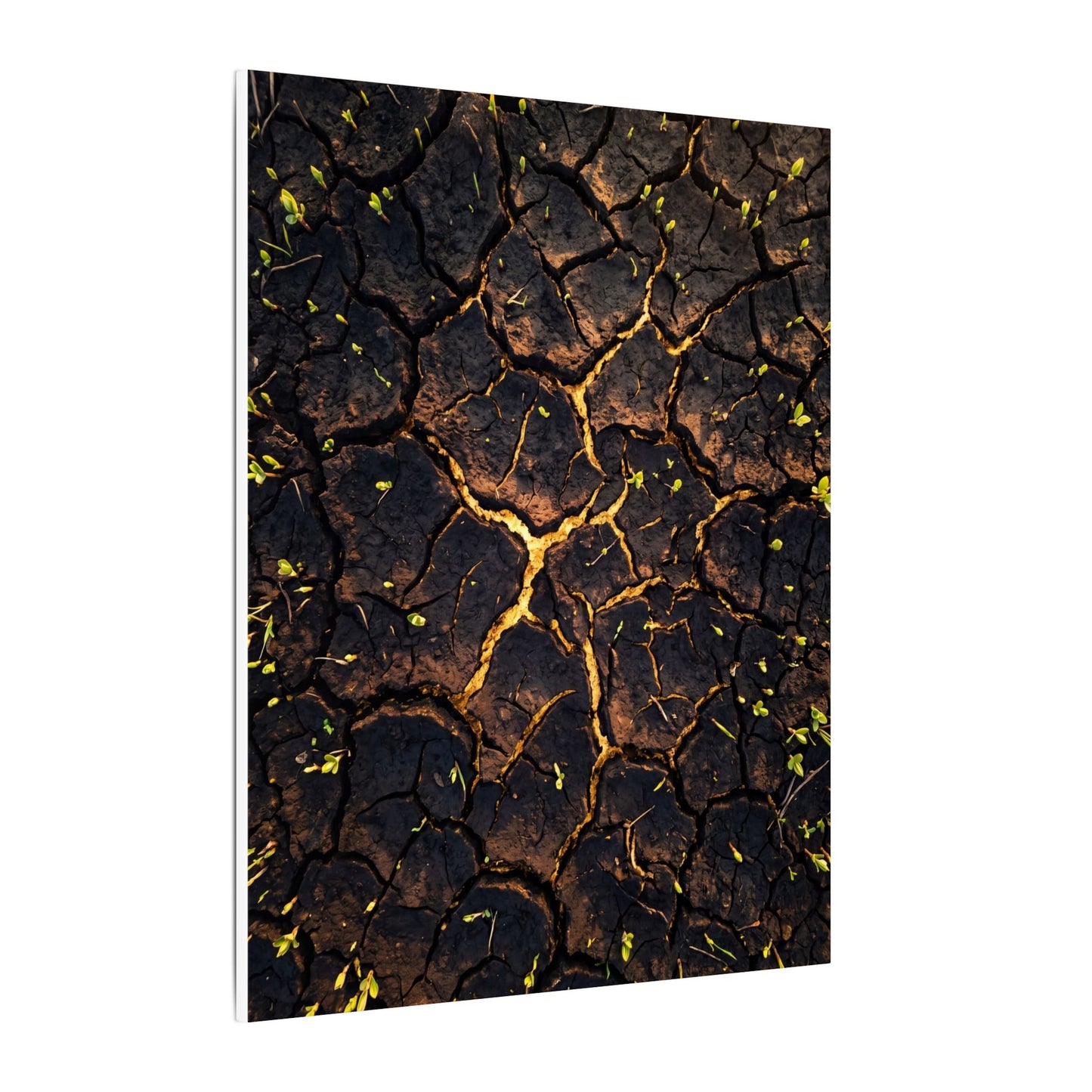 Cracked Earth Moody Minimal Canvas Art | Sophisticated Dark Japandi Art
