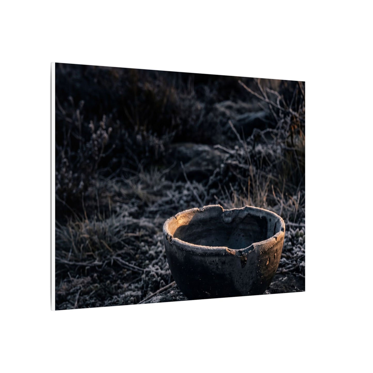 Kanso Ceramic Bowl Canvas Art - Dark Japandi Dark Texture