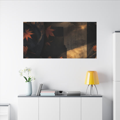 Autumn Silk Drape Shadow Zen Canvas Art | Bold Decor