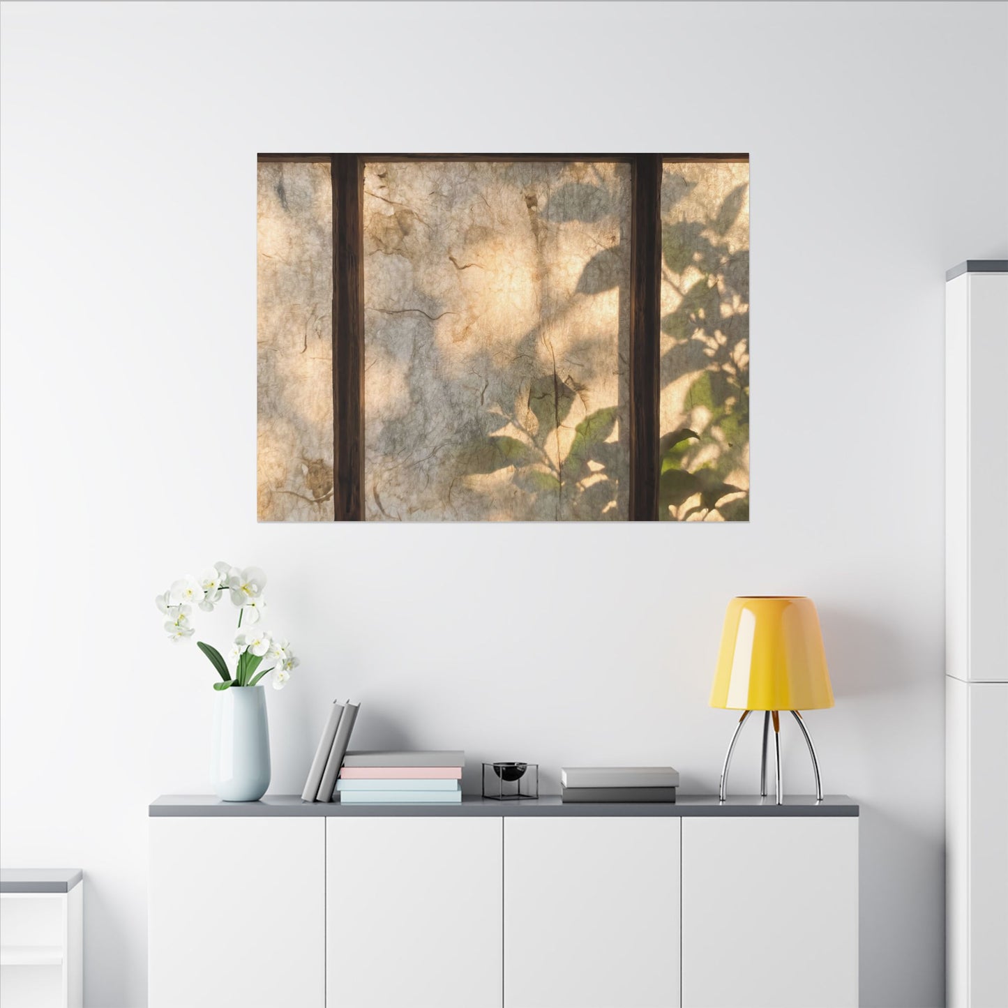 Golden Hour Shoji Screen Canvas Art - Japandi Mono No Aware