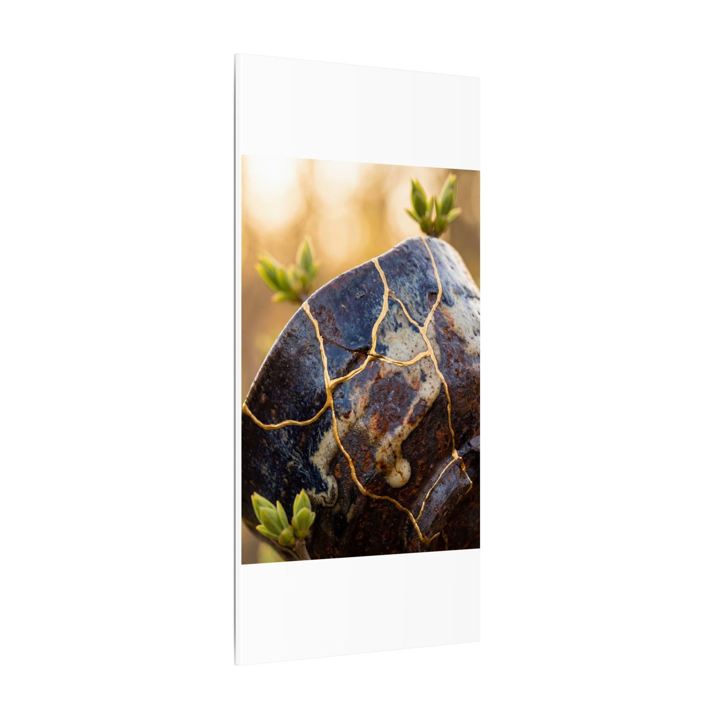 Fukinsei Rust Patina Canvas Art - Kintsugi Gold Repair