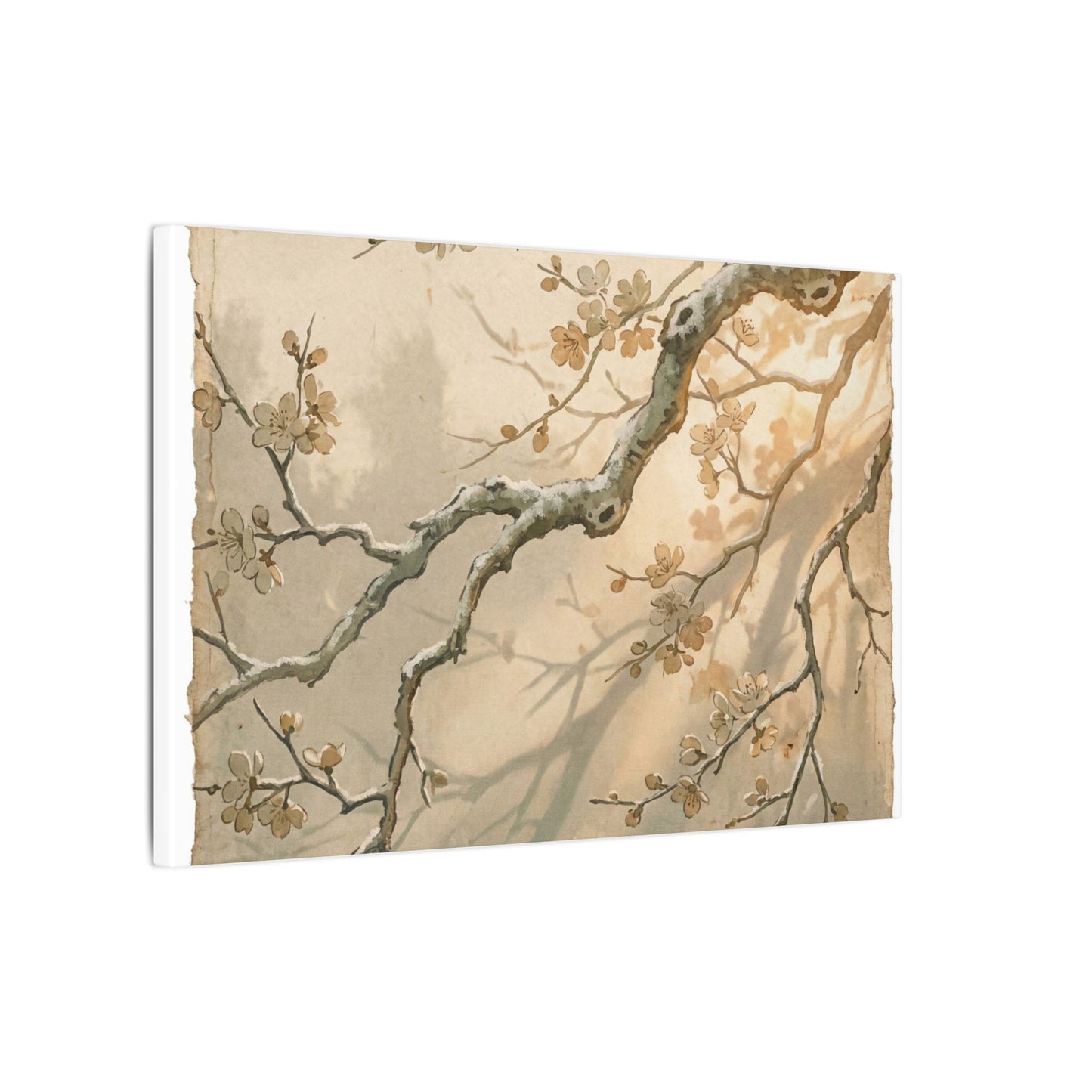 Cherry Blossom Canvas Art | Winter Japandi Japanese Pattern Art