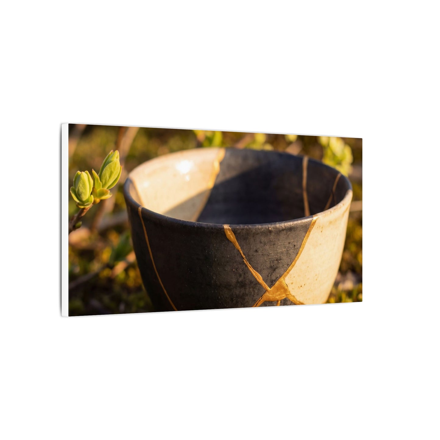 Seijaku Broken Pottery Canvas Art - Kintsugi Gold Repair