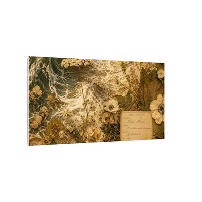 Spring Ocean Wave Herbarium Canvas Art | Nostalgic Decor