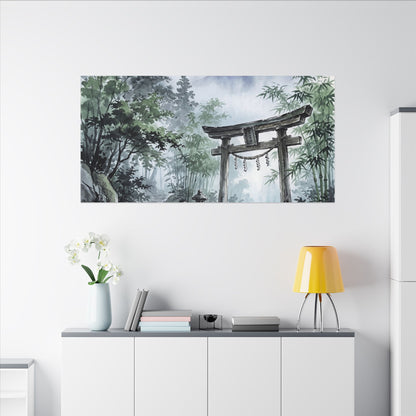 Moonlight Torii Gate Canvas Art - Zen Fukinsei