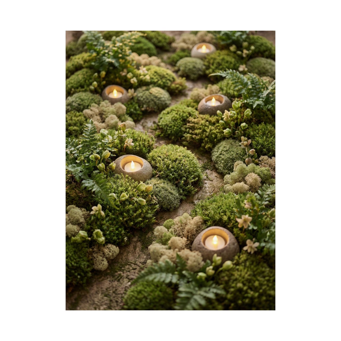 Mono No Aware Moss Close Up Wall Art Print - Japandi Japanese Pattern