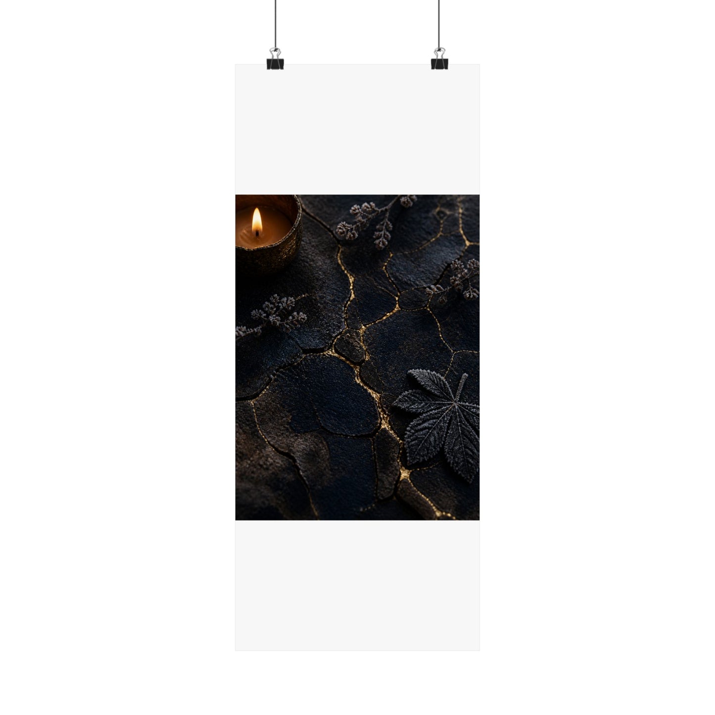 Luxurious Cracked Earth Wall Art Print - Moody Minimal Dark Japandi