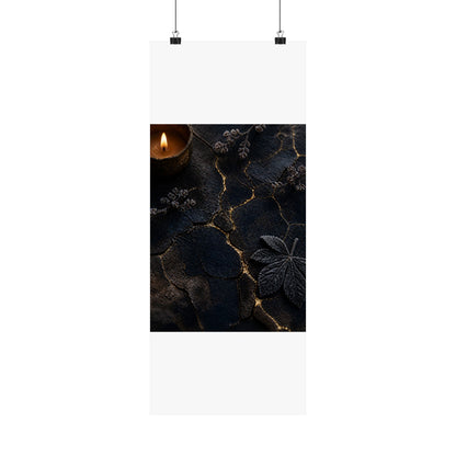Luxurious Cracked Earth Wall Art Print - Moody Minimal Dark Japandi