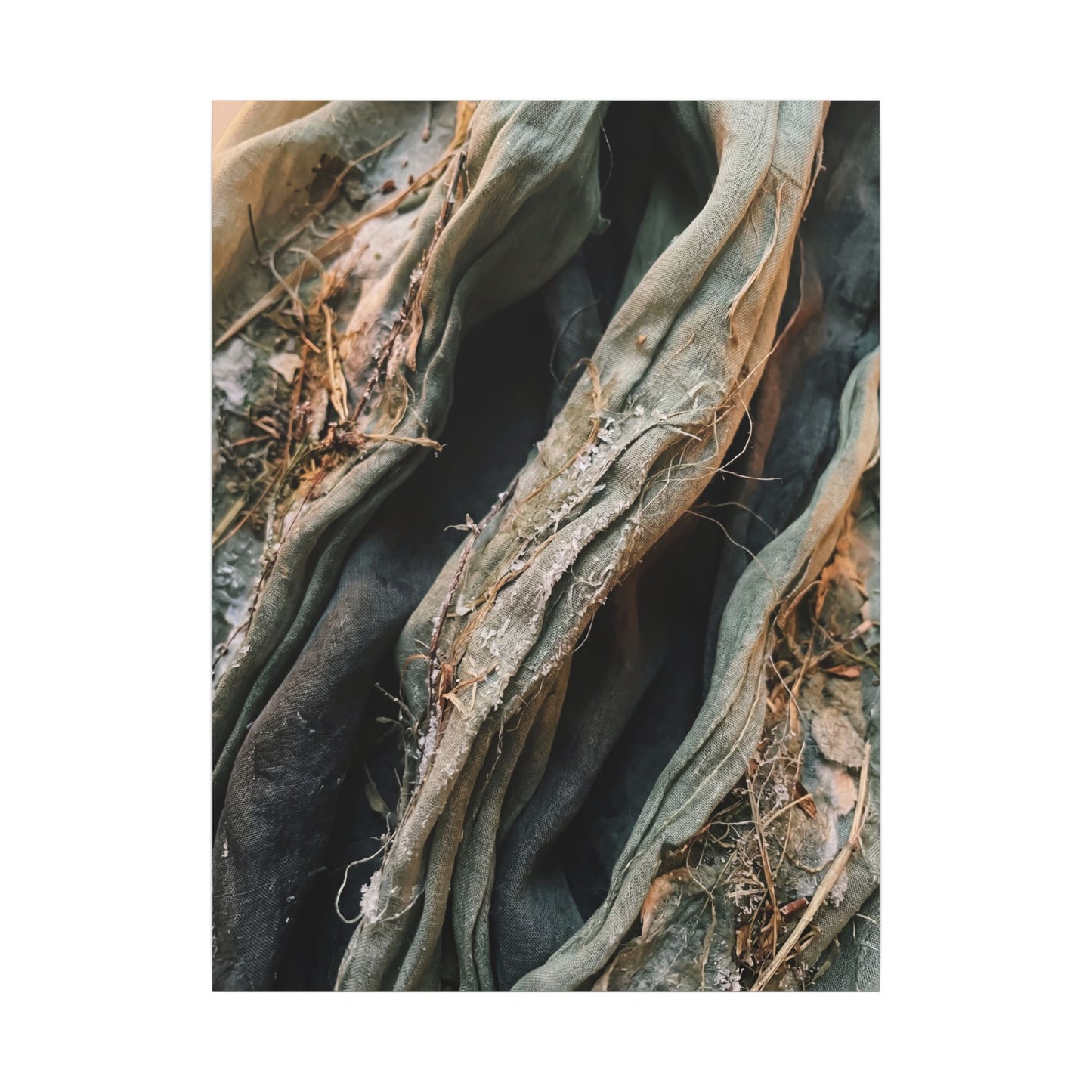 Silk Drape Winter Canvas Art | Japandi Cozy Design