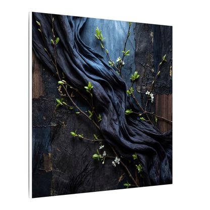 Spring Silk Drape Dark Texture Canvas Art | Atmospheric Decor