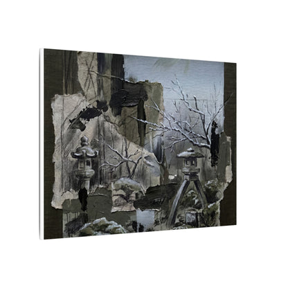 Winter Moonlit Garden Dark Texture Canvas Art | Moody Decor