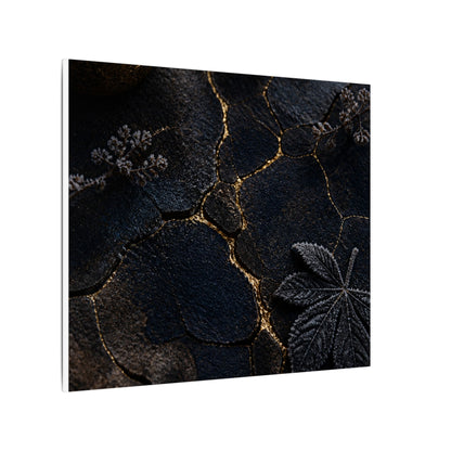 Candlelight Cracked Earth Canvas Art - Dark Japandi Ma