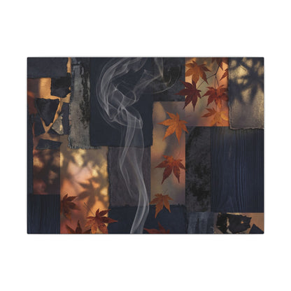 Luxurious Incense Smoke Canvas Art - Dark Texture Dark Japandi