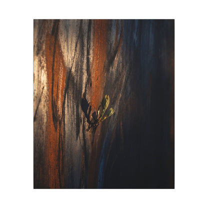 Rust Patina Charcoal Ink Canvas Art | Moody Dark Japandi Art