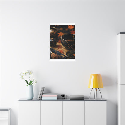 Seijaku Tea Ceremony Canvas Art - Kintsugi Gold Repair