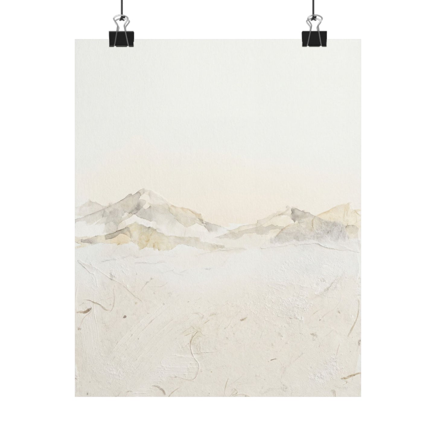 Winter Mountain Mist Texture Wall Art Print | Elegant Decor Art Print