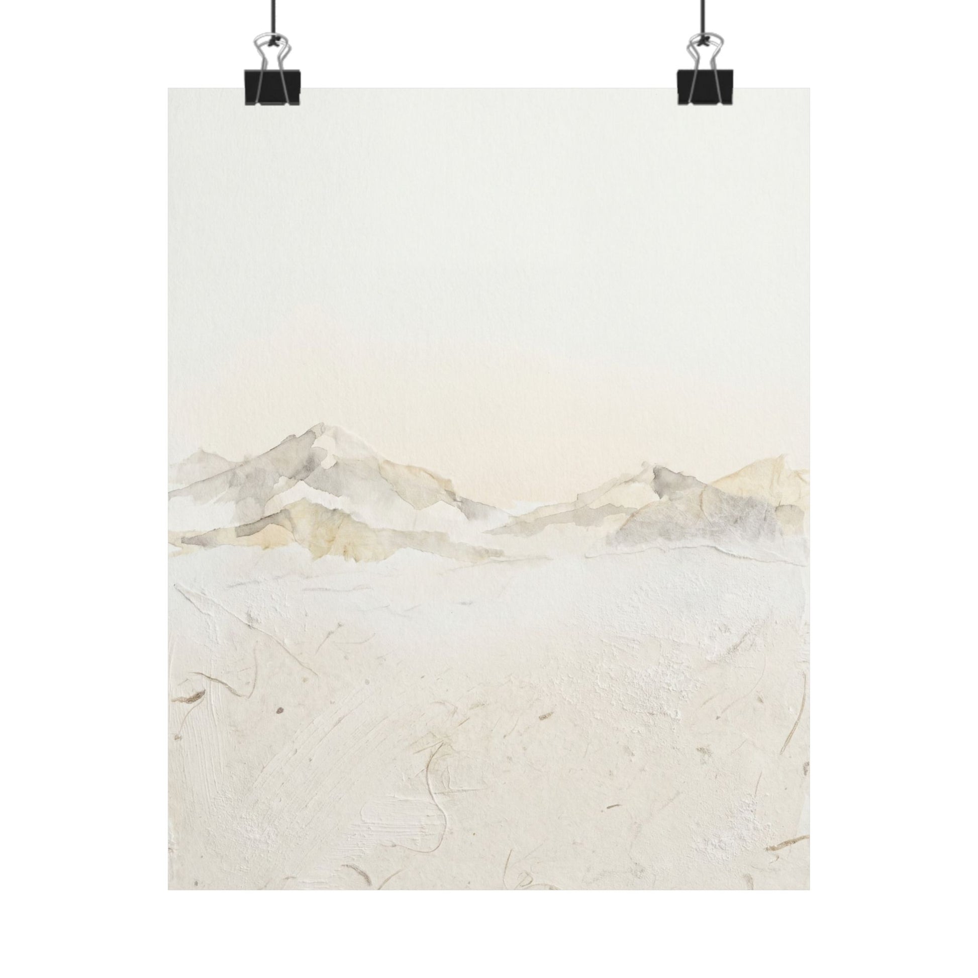 Winter Mountain Mist Texture Wall Art Print | Elegant Decor Art Print