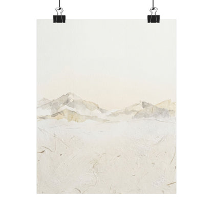 Winter Mountain Mist Texture Wall Art Print | Elegant Decor Art Print