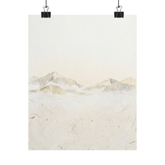Winter Mountain Mist Texture Wall Art Print | Elegant Decor Art Print